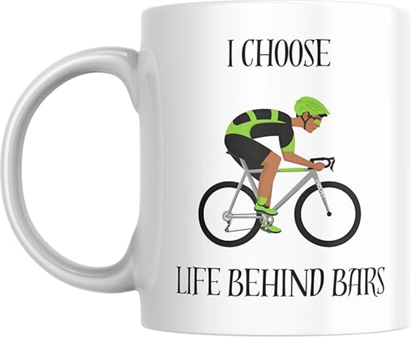 Funny Coffee Mug I Choose Life Behind Bars, Bicyclist Gift, Gift for Cyclist