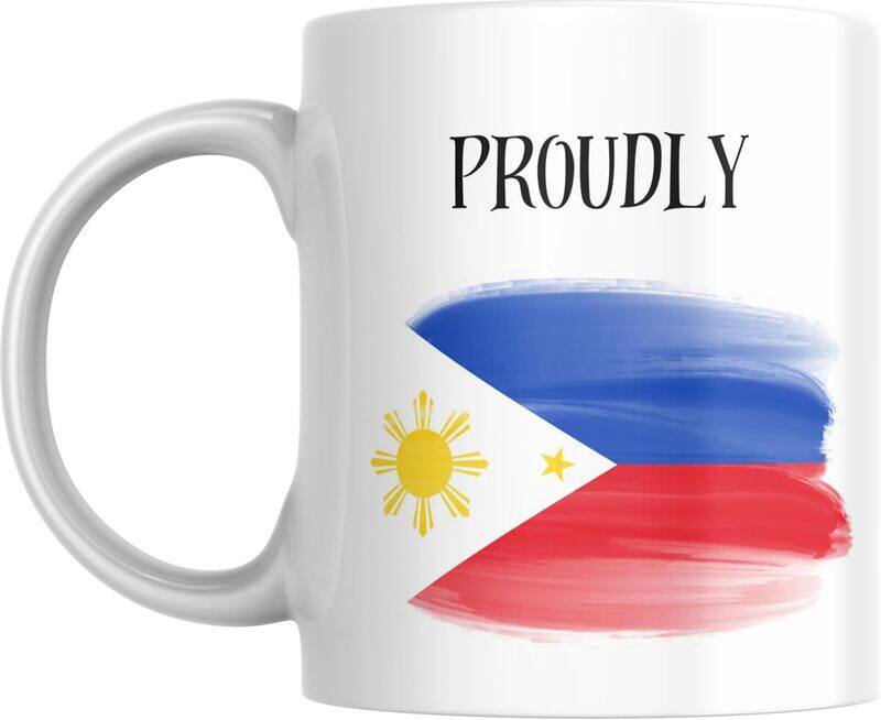 

SIESTASAFARI Proudly Filipino Coffee Mug with Philippines Flag, Gift for Friends, Family, Colleagues