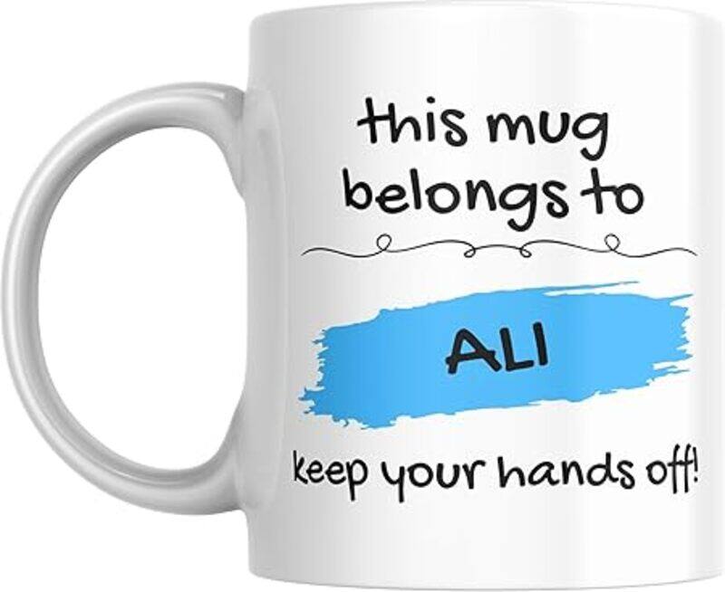 

SIESTASAFARI This Mug Belongs to ALI Keep Your Hands Off Coffee Mug, 11oz, Gift for Home, Office, Birthday, Friend, Colleague