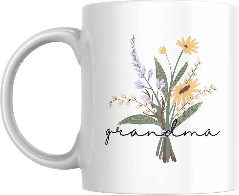 

SIESTASAFARI Floral Grandma Coffee Mug, Gift for Grandmother, Grandparents Day, Birthday