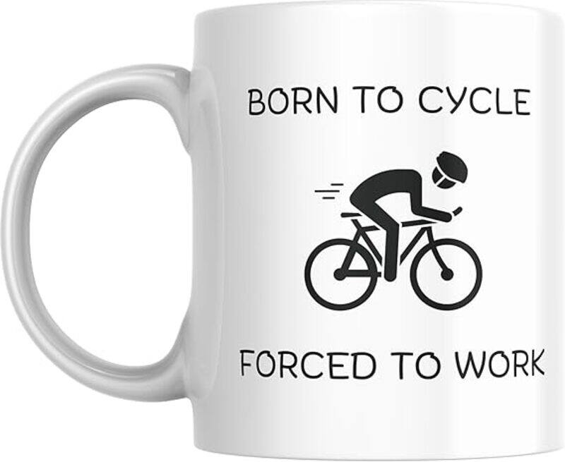 

SIESTASAFARI Funny Born to Cycle Forced to Work Coffee Mug, Cycling Theme, Bicyclist Mug, Gift for Cyclist, Man, Woman