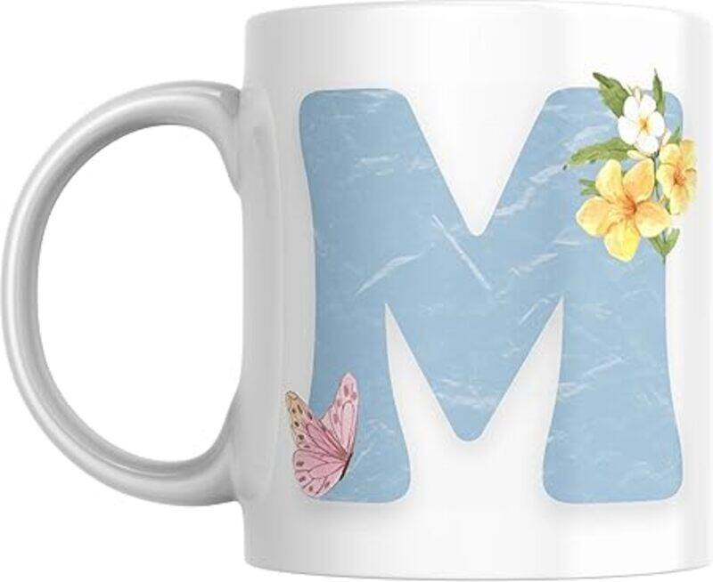 

SIESTASAFARI Floral Butterfly Alphabet Coffee Mug, Select Your Alphabet Letter, Gift for Women, Wife, Sister, Niece, Grandma, Friend (M)