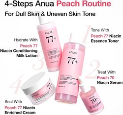 ANUA Peach 70% Niacinamide Serum brightening hydrating face serum hyperpigmentation treatment reducing melanine daily clean beauty, 29.87 Milliliters