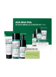 Some By Mi AHA-BHA-PHA 30 Days Miracle Starter Kit, Toner 30ml + Serum 10ml + Cream 20g + Cleansing Bar 30g, 4 Pieces