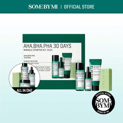 Some By Mi AHA-BHA-PHA 30 Days Miracle Starter Kit, Toner 30ml + Serum 10ml + Cream 20g + Cleansing Bar 30g, 4 Pieces