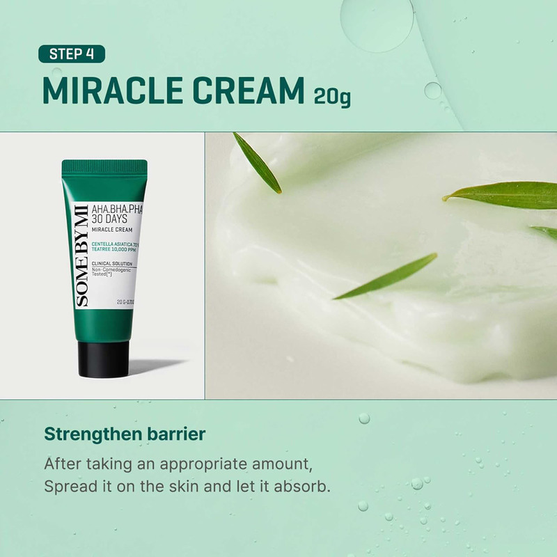 Some By Mi Aha.Bha.Pha 30Days Starter Limited Edition Miracle AC SOS Kit Set, Toner 30ml + Serum 10ml + Cream 20gm + Miracle Acne Clear Foam 30ml, 4 Pieces