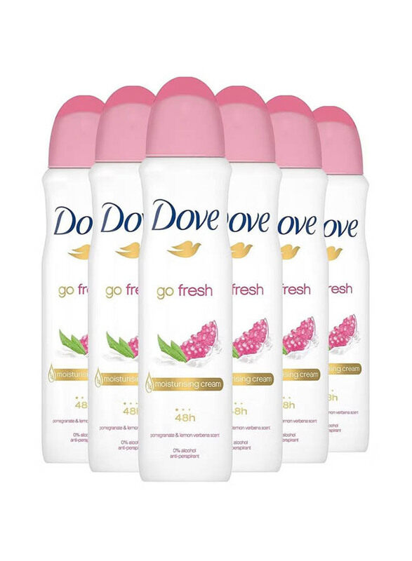 

Dove Go Fresh Pomegranate & Lemon Verbena Deodorant Spray, 6 x 150ml