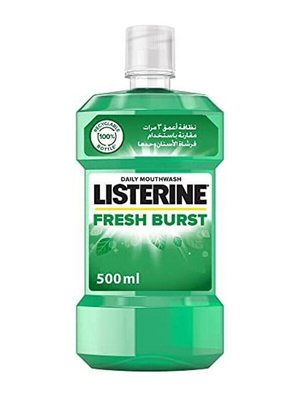 

Listerine Fresh Burst Daily Mouthwash With Germ Killing Oral Care Formula To Reduce Plaque, 500ml