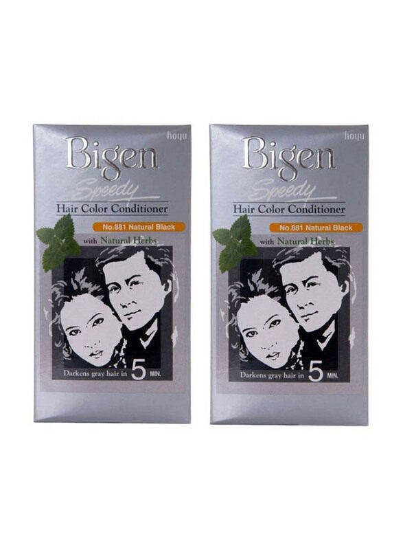 

Bigen Speedy Hair Colour Set, 2 x 40gm, 881 Natural Black