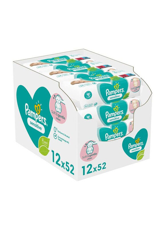 

Pampers 624 Sheets Sensitive Baby Wipes, White