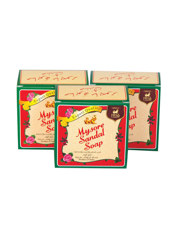 

Mysore Sandal Soap Set, 3 x 150gm
