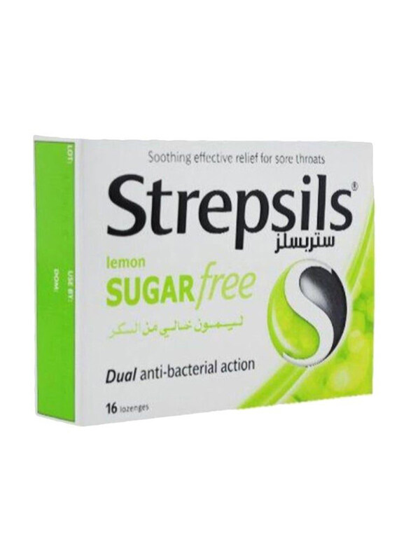 

Strepsils Sugar Free Lemon Anti Bacterial Sore Throats Relief, 16 Lozenges