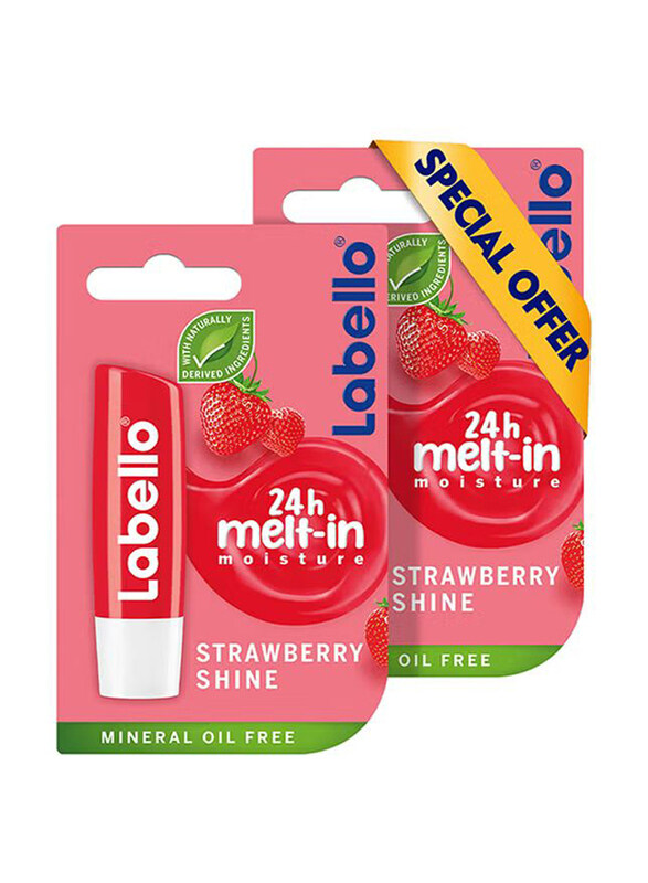 

Labello Strawberry Shine Moisturizing Lip Balm, 2 x 4.8g