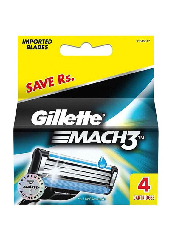 

Gillette Mach3 Manual Shaving Razor Blades, 4 Pieces