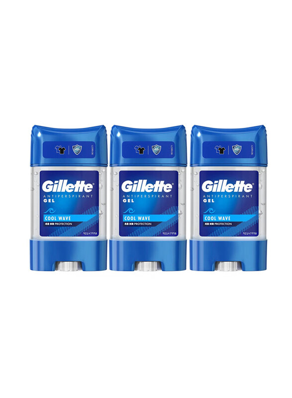 

Gillette Cool Wave Clear Antiperspirant Gel, 3 x 70ml