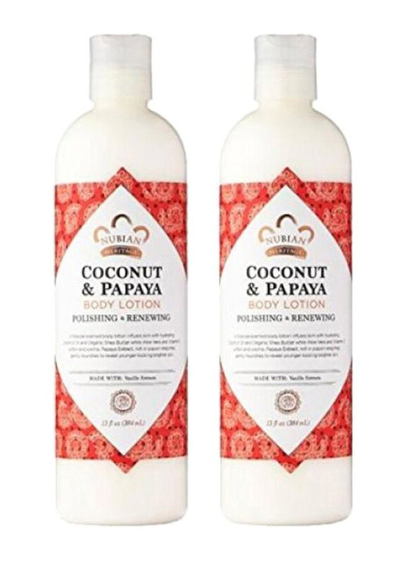 

Nubian Heritage Coconut & Papaya Body Lotion Set, 2 x 13oz