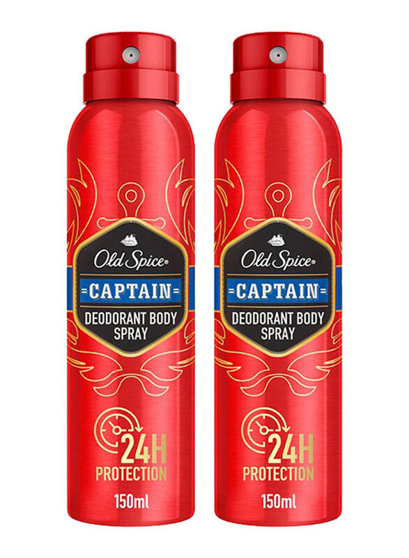 

Old Spice Captain Deodorant Body Spray, 2 x 150ml