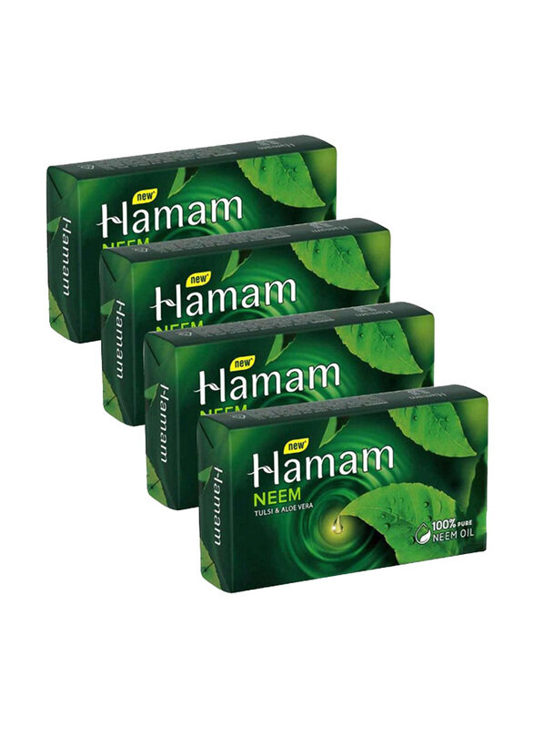 

Hamam Tulshi and Aloe Vera Soap, 150gm, 4 Pieces