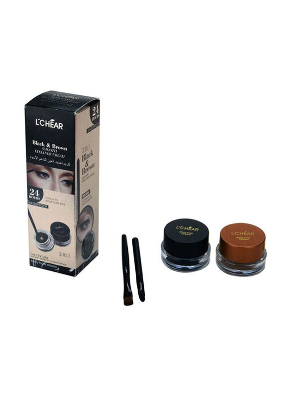 

L'chear Eye-Liner Cream, 2 Pieces, Black/Brown