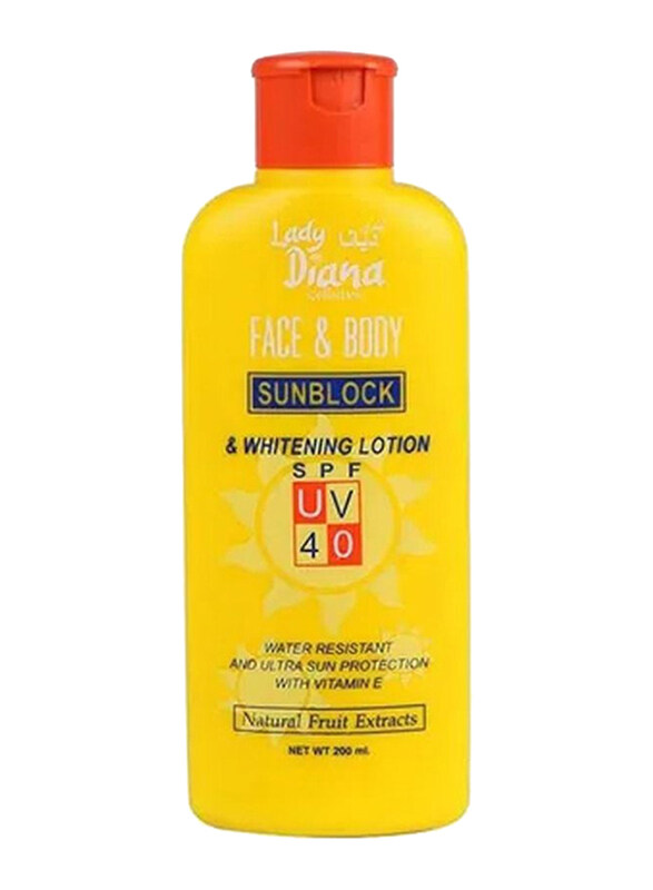 

Lady Diana SPF40 Face And Body Sunblock And Whitening Lotion, 200ml