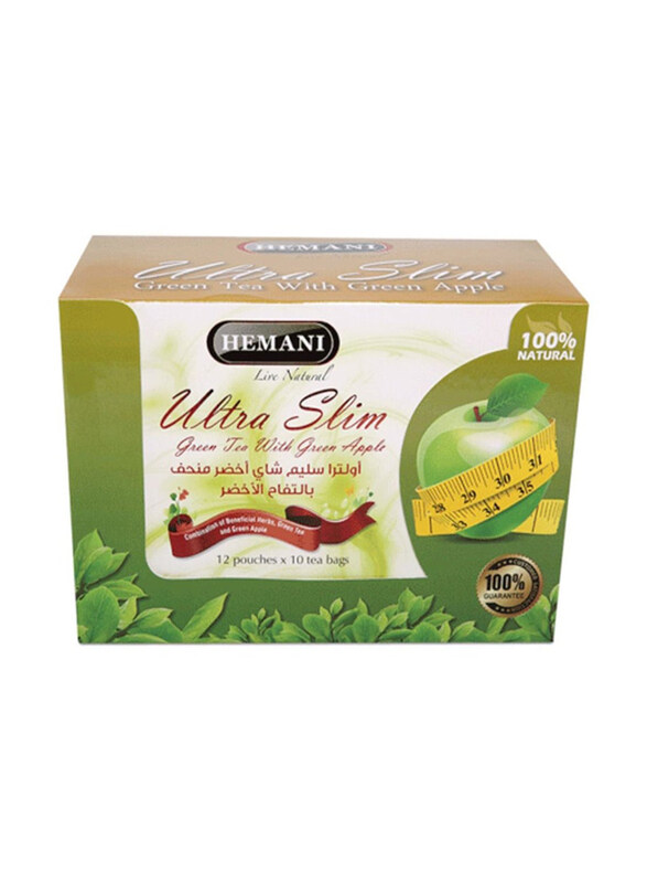 

Hemani Ultra Slim Green Tea with Green Apple, 120 Tea Bags