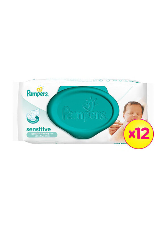 

Pampers 672-Wipes Sensitive Baby Wipes, Multicolour