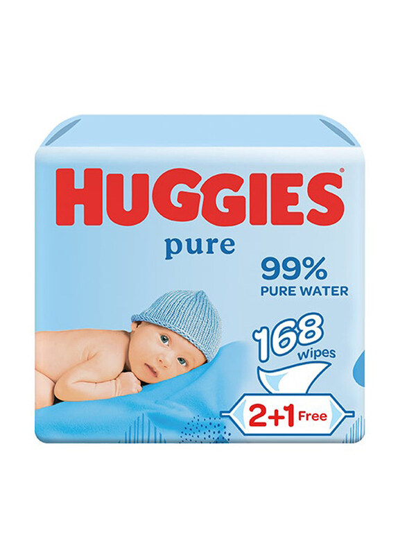 

Huggies 3 x 56 Pieces Pure Baby Wipes, White