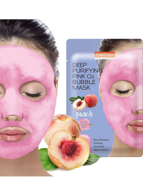 

Purederm Deep Purifying Pink O2 Bubble Peach Face Mask, 25gm