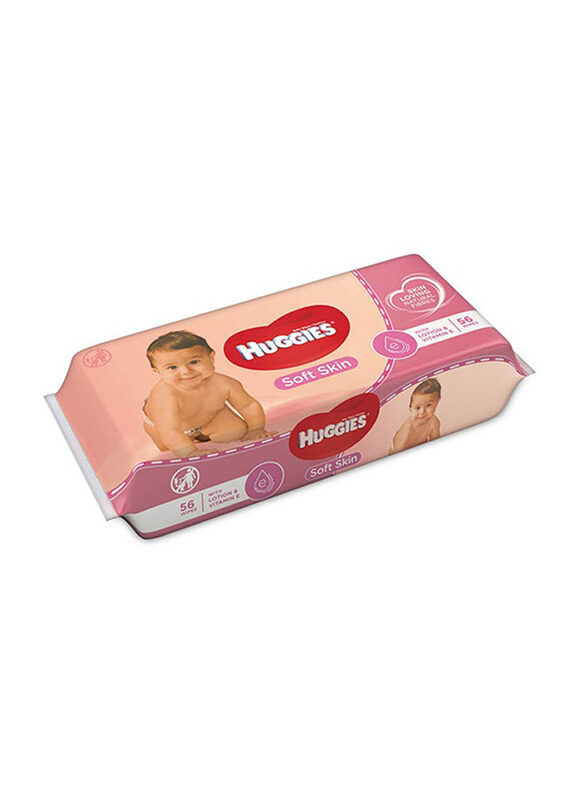 

Huggies 56 Sheets Soft Skin Baby Wipes, White