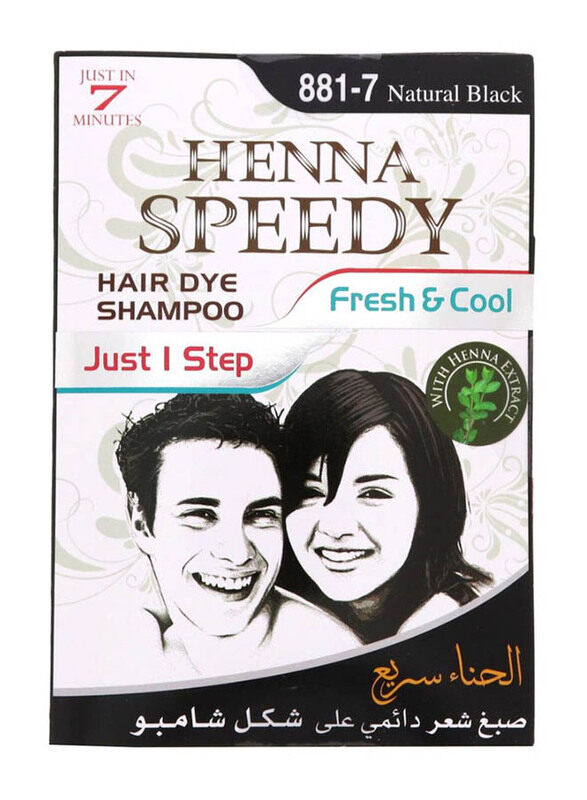 

Henna Speedy Fresh and Cool Hair Dye Shampoo, 881-7 Natural Black