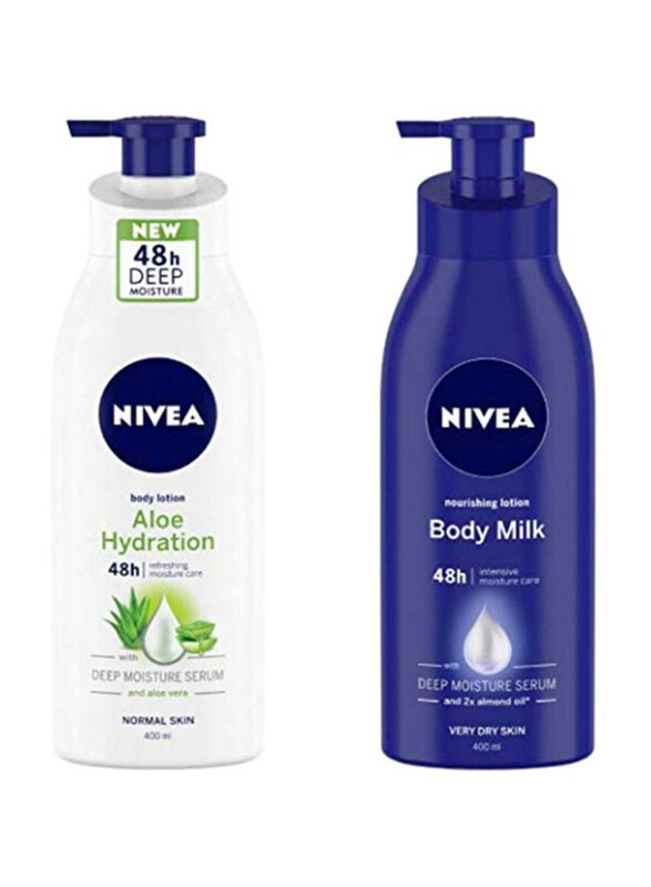 

Nivea Aloe Hydration Body Lotion with Deep Moisture Serum Set, 2 x 400ml