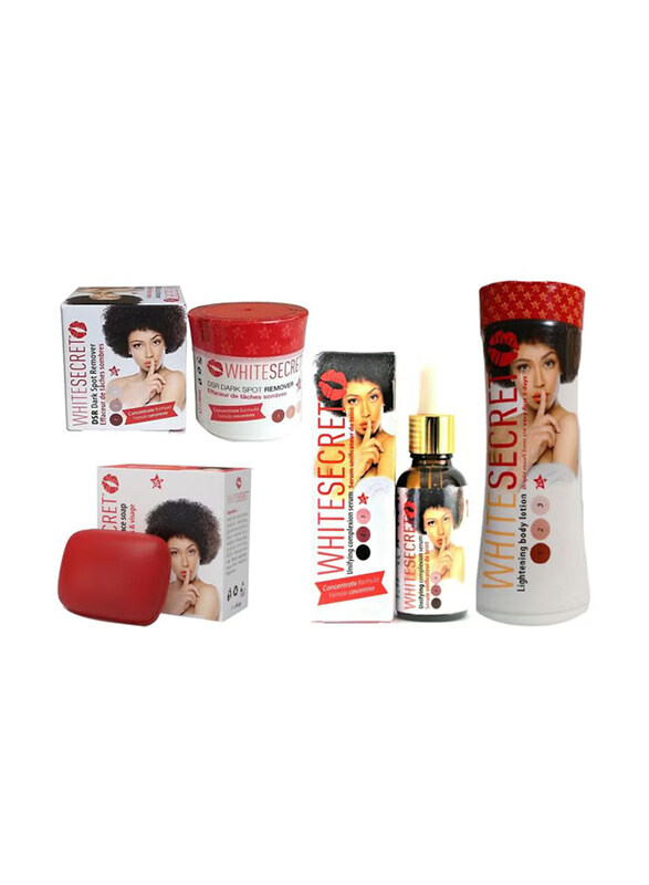 

White Secret Body Lotion, Cream, Soap, & Serum Set, 4 Pieces