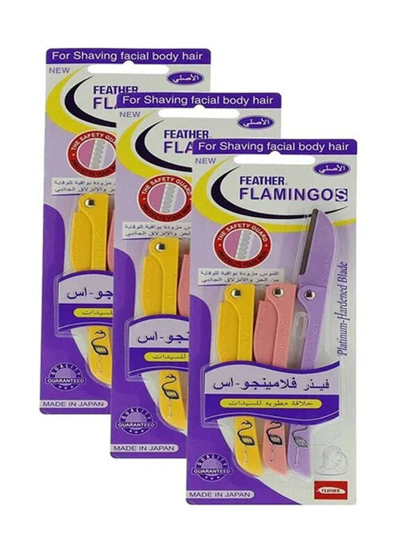 

Feather-Flamingo Feather Flamingos Facial Stainless Steel Safe Razor, 9 Pieces