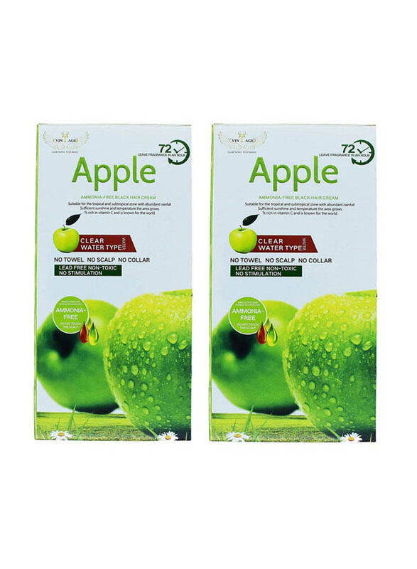 

Vintage Ammonia Free Apple Natural Hair Color Shampoo, 2 x 1000ml, Black