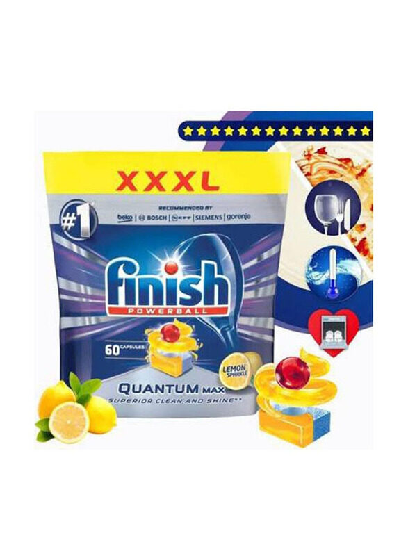 

Finish Quantum Max Superior Clean And Shine Powerball 60 Capsules, 930g