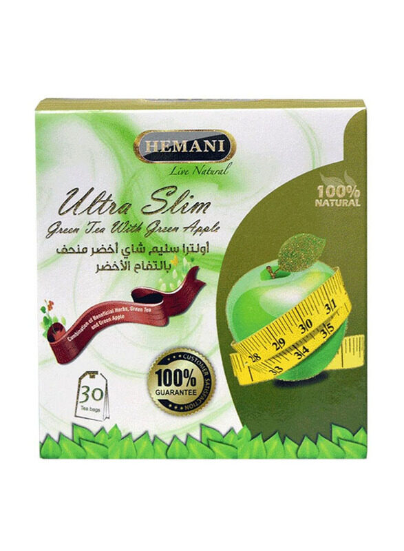 

Hemani Ultra Slim Green Tea with Green Apple, 30 Tea Bags