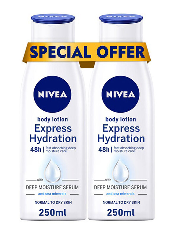 

Nivea Express Hydration Sea Minerals Normal and Dry Skin Body Lotion, 2 x 250ml