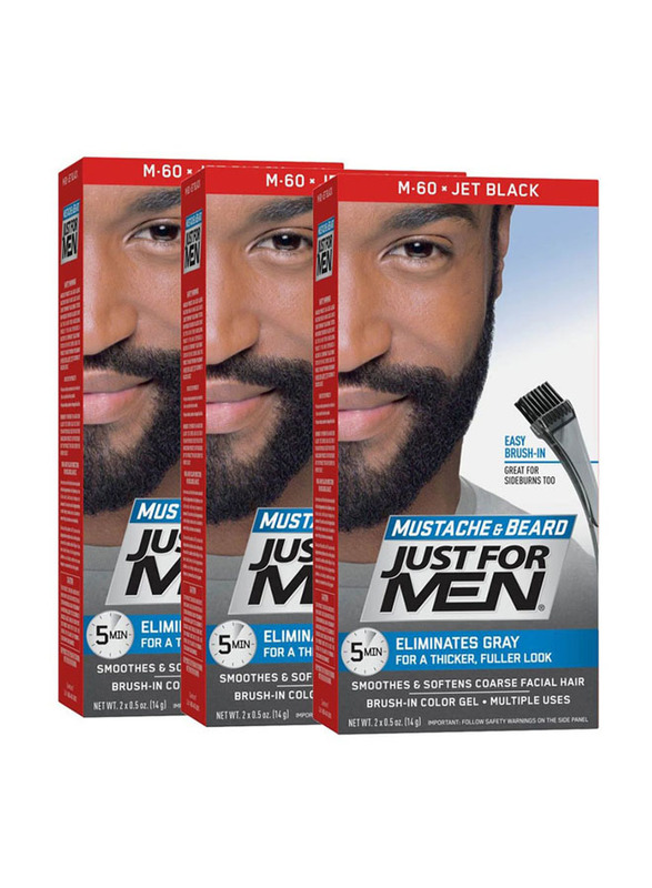 

Just For Men Moustache Beard Colour Gel Jet, 3 Pieces, Black