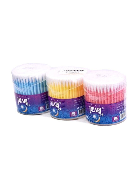 

Pearl 3-Piece Baby Cotton Earbuds, Multicolour