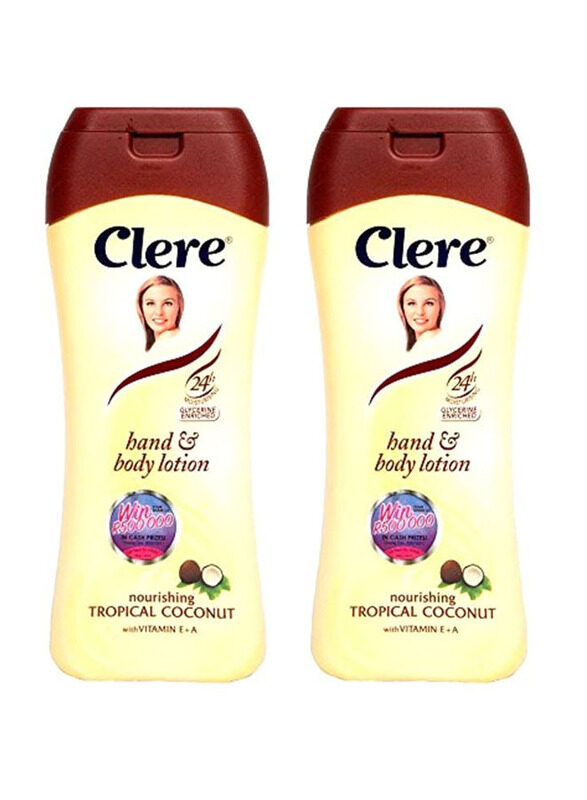 

Clere Nourishing Tropical Coconut Hand and Body Lotion, 2 x 13.5 oz