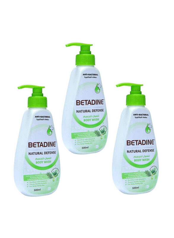 

Betadine Natural Defense Tea Tree Oil Flavour Body Wash, 3 x 500ml