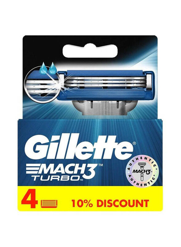 

Gillette Mach3 Turbo Razor Blade Refills, 4 Pieces