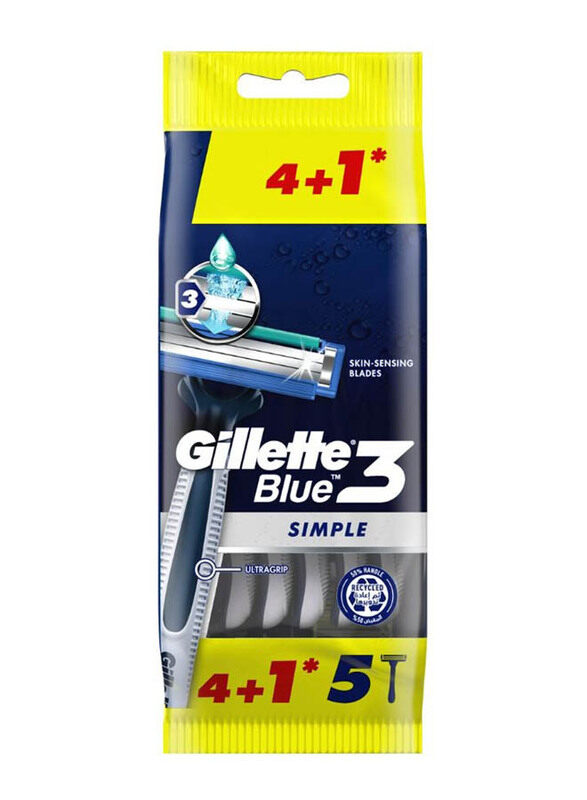 

Gillette Blue 3 Simple Disposable Razors, 5 Pieces
