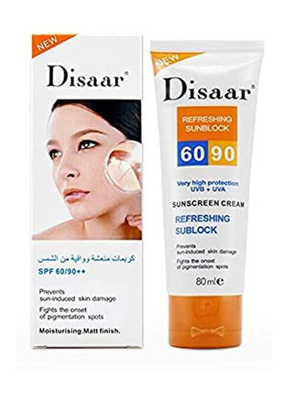 

Disaar Refreshing Sunblock 60/90++ Sunscreen Cream, 80ml