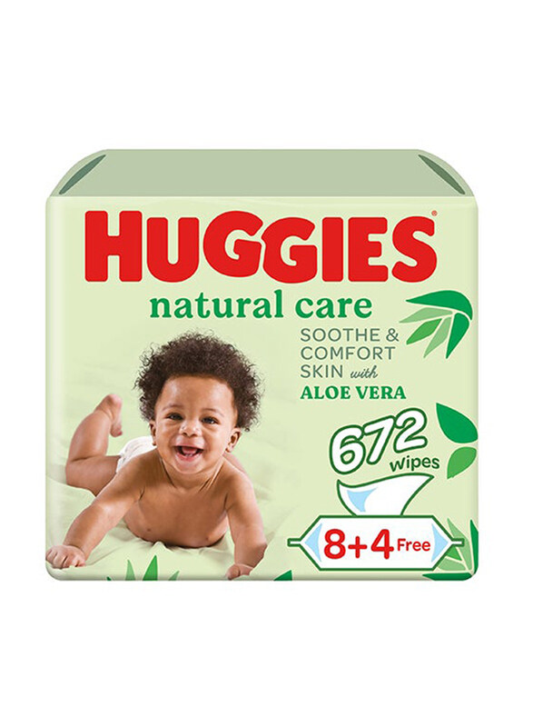 

Huggies 12 x 56 Pieces Natural Care Baby Wipes, White