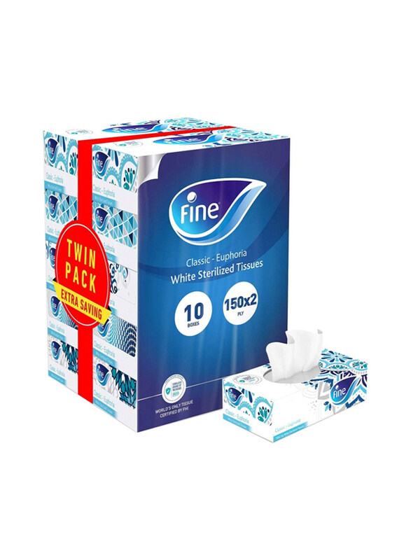 

Fine Fine Classic Facial Tissue, White Tissues 2 Ply x 10 x 150 Sheets