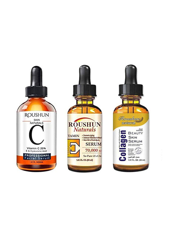 

Roushun Vitamin C, E and Collagen Beauty Skin Serum, 3 x 30ml