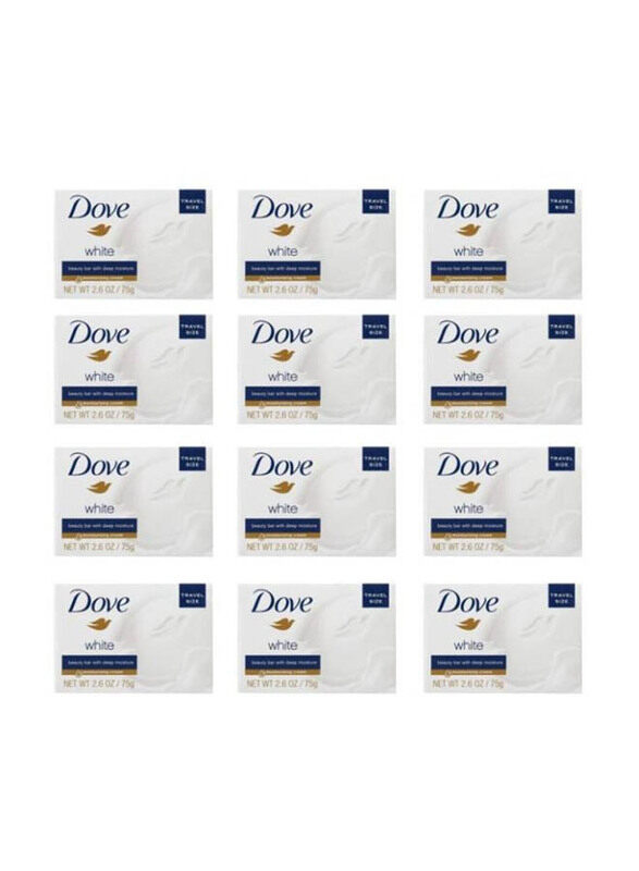 

Dove White Travel Size Bar Soap With Moisturizing Cream, 12 x 75g