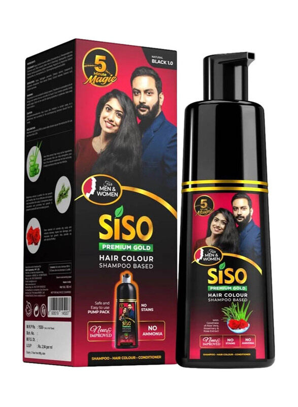 

Siso Premium Gold Hair Colour Shampoo, 180ml, Black