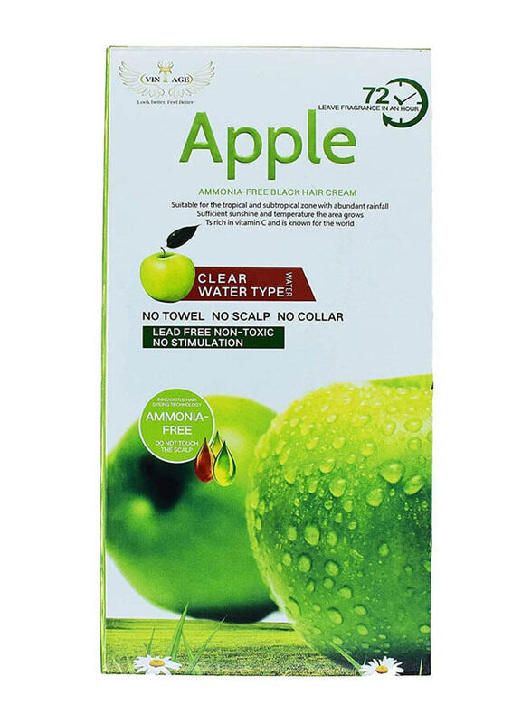 

Vintage Ammonia Free Apple Natural Hair Color Shampoo, 1000ml, Black